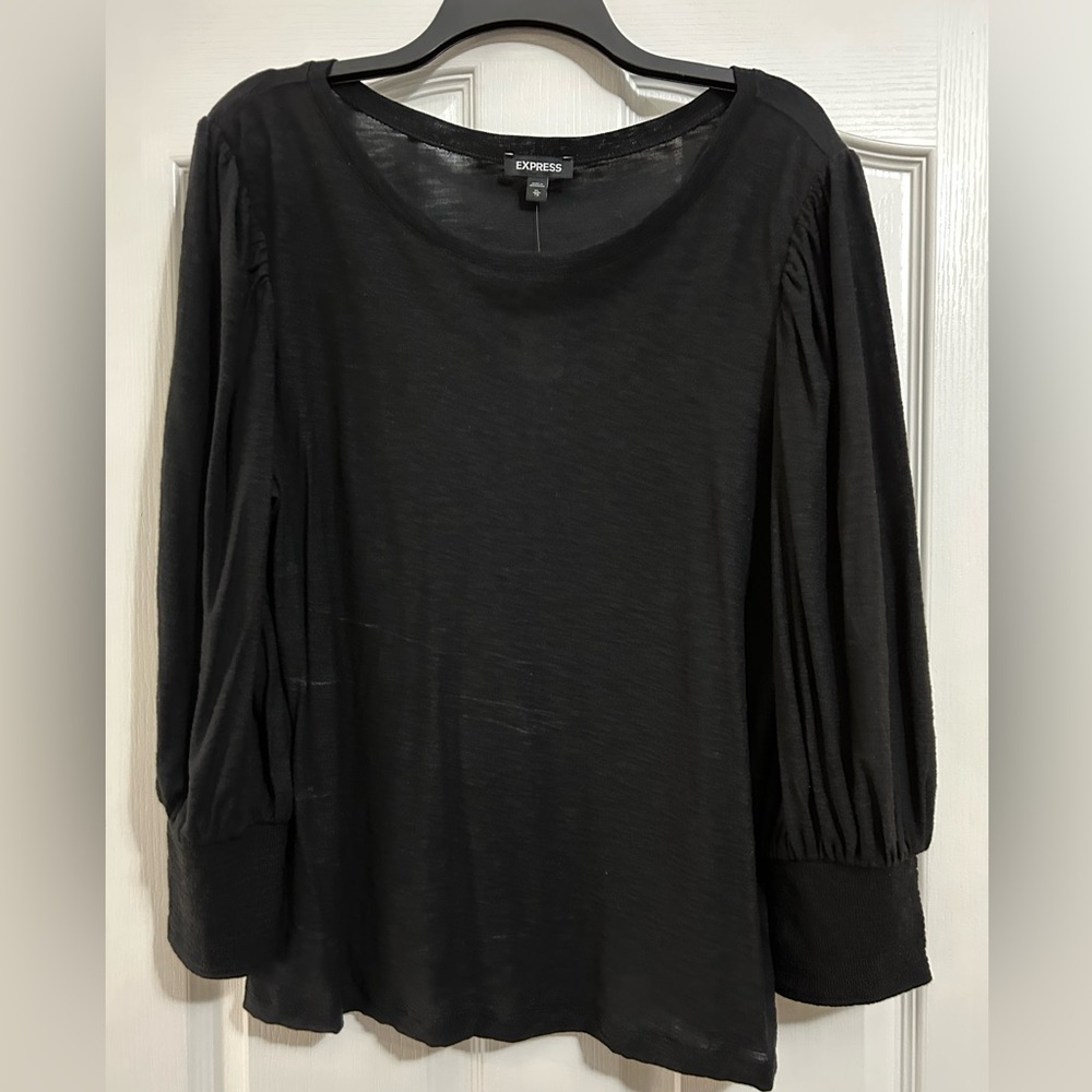 Express Women's Black Long Sleeve Top